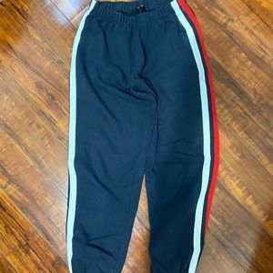 Navy blue track sweatpants